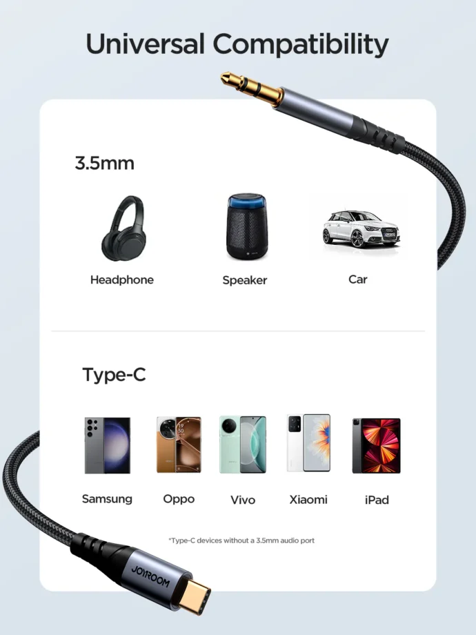 ⁦Cable AUX Type-C Vers Jack 3.5mm SY-A07⁩ - الصورة ⁦4⁩