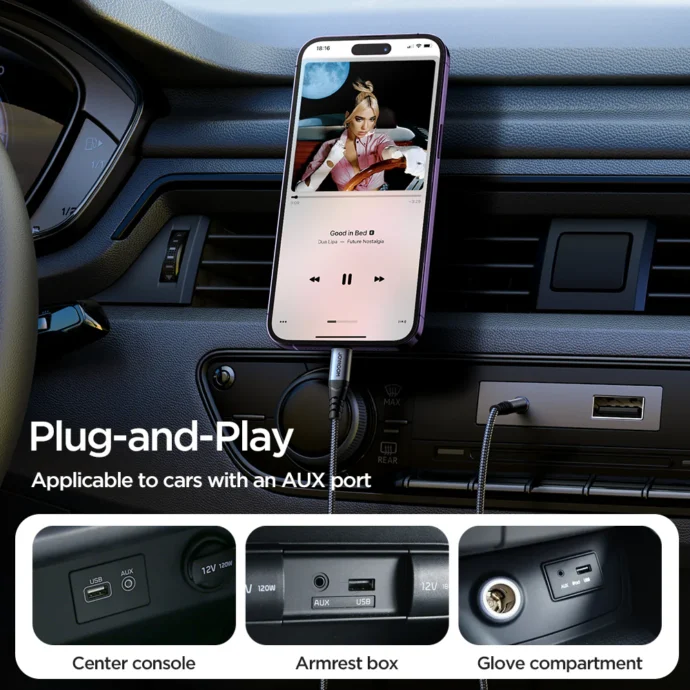 ⁦AUX Lightning(IP) Vers Jack 3.5mm SY-A06⁩ - الصورة ⁦2⁩